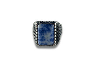 Bague Homme Lapis Lazuli Clair- La Sentinelle de Neptune