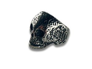 Bague Homme Crâne Floral Baroque - Prospero