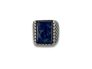 Bague Homme Lapis Lazuli Enchaîné - La Sentinelle de Neptune