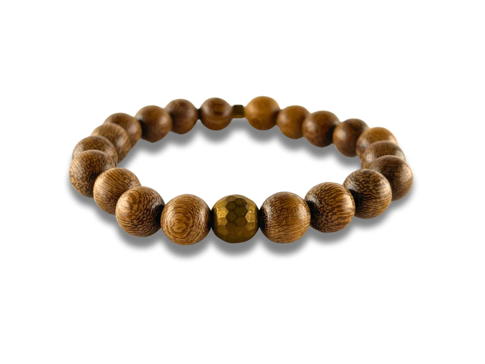 Bracelet Homme Bois Doré avec Perle Or - Zao