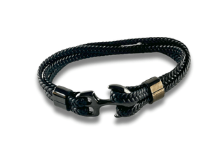 Bracelet en Cuir Tressé avec Fermoire en Ancre - Hephaestus