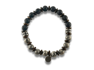 Bracelet Homme Pierre Noire et Blanche - ZEN