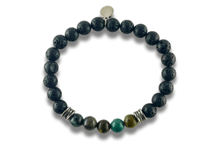 Bracelet Homme Pierre Noire et Verte - ELEMENT