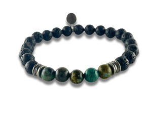 Bracelet Homme Pierre Noire et Verte - ELEMENT