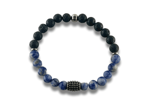 Bracelet Homme Pierre Noire - VULCAN