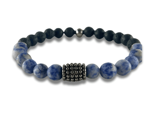 Bracelet Homme Pierre Noire - VULCAN