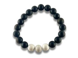 Bracelet Homme Pierre Noire et Blanche - SHADOW