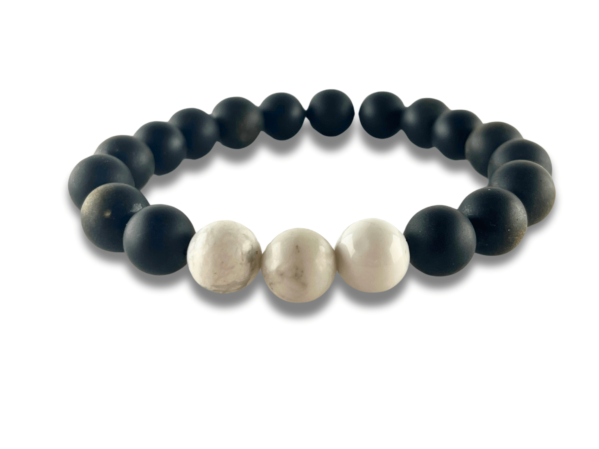 Bracelet Homme Pierre Noire et Blanche - SHADOW