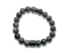 Bracelet Homme Perle Naturelle Argenté