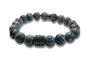 Bracelet Homme Perle Naturelle Argenté