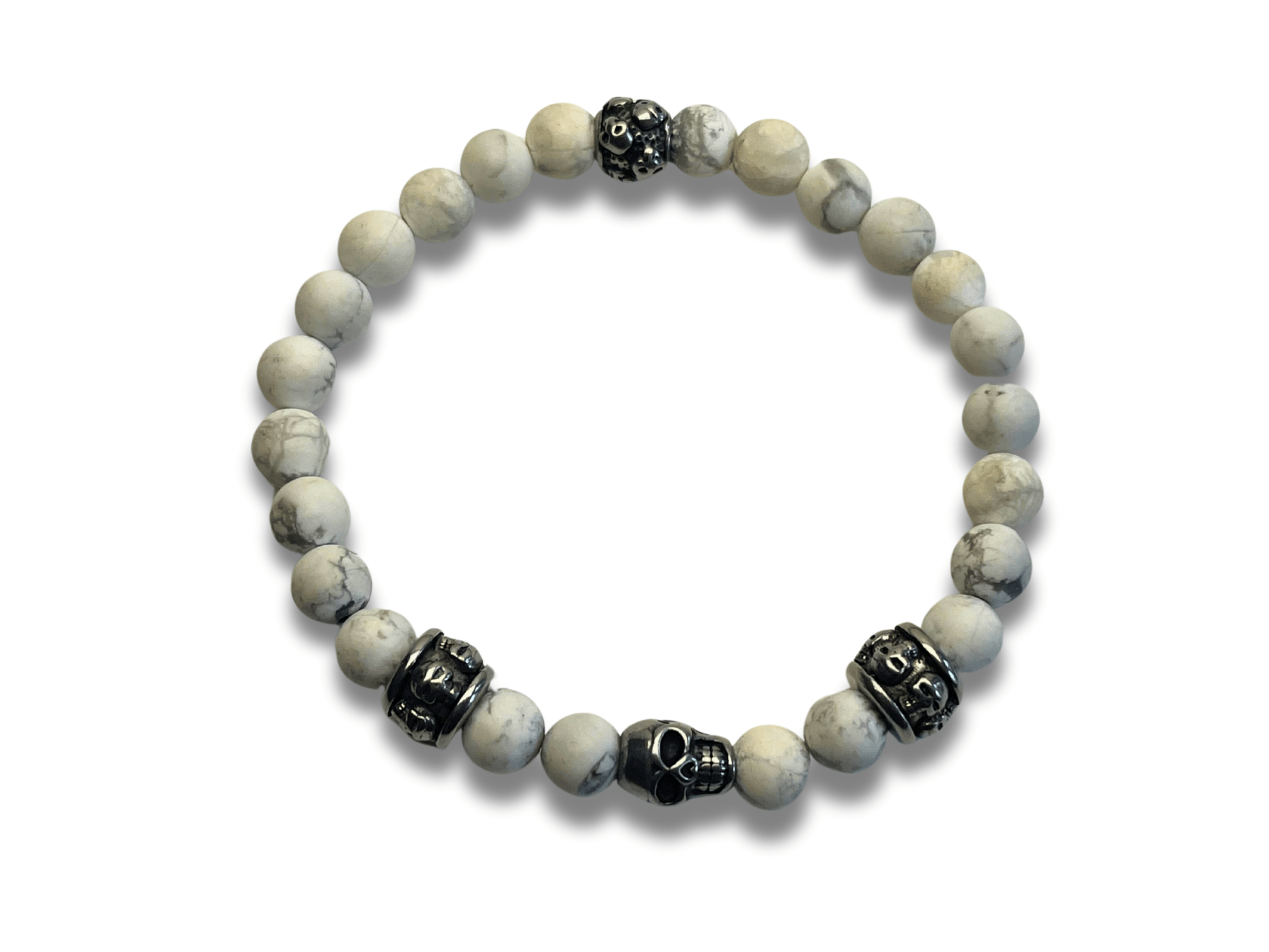 Bracelet Homme Tête de mort Quartz Blanc