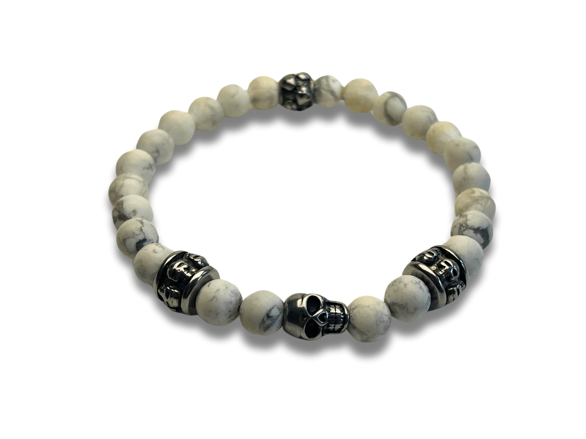 Bracelet Homme Tête de mort Quartz Blanc