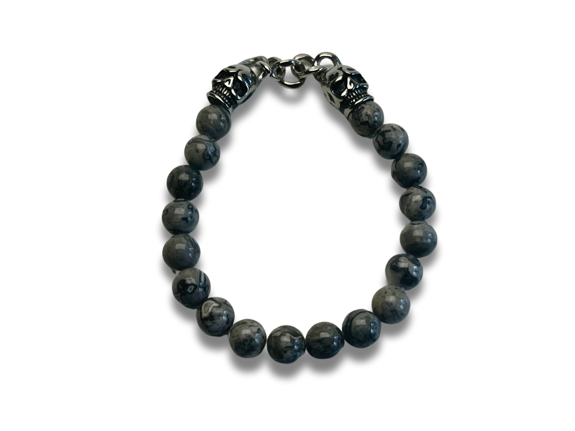 Bracelet Homme Skull enchainé Gris