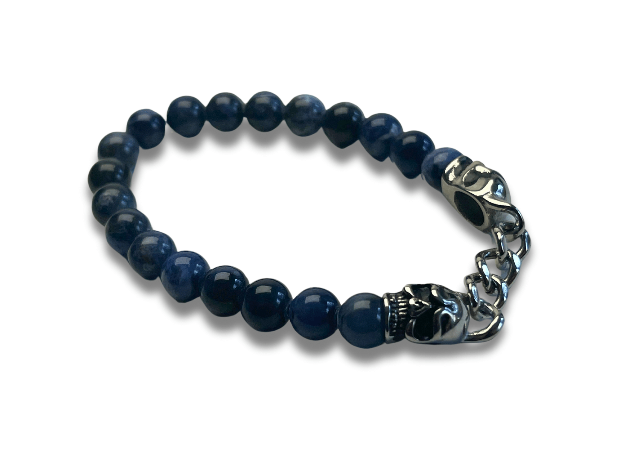 Bracelet Homme Skull enchainé Bleu