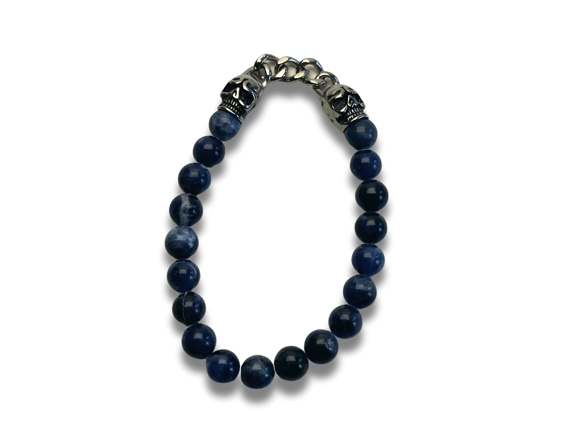 Bracelet Homme Skull enchainé Bleu