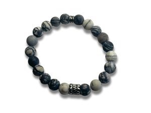 Bracelet Homme Labradorite Nuance de gris matte