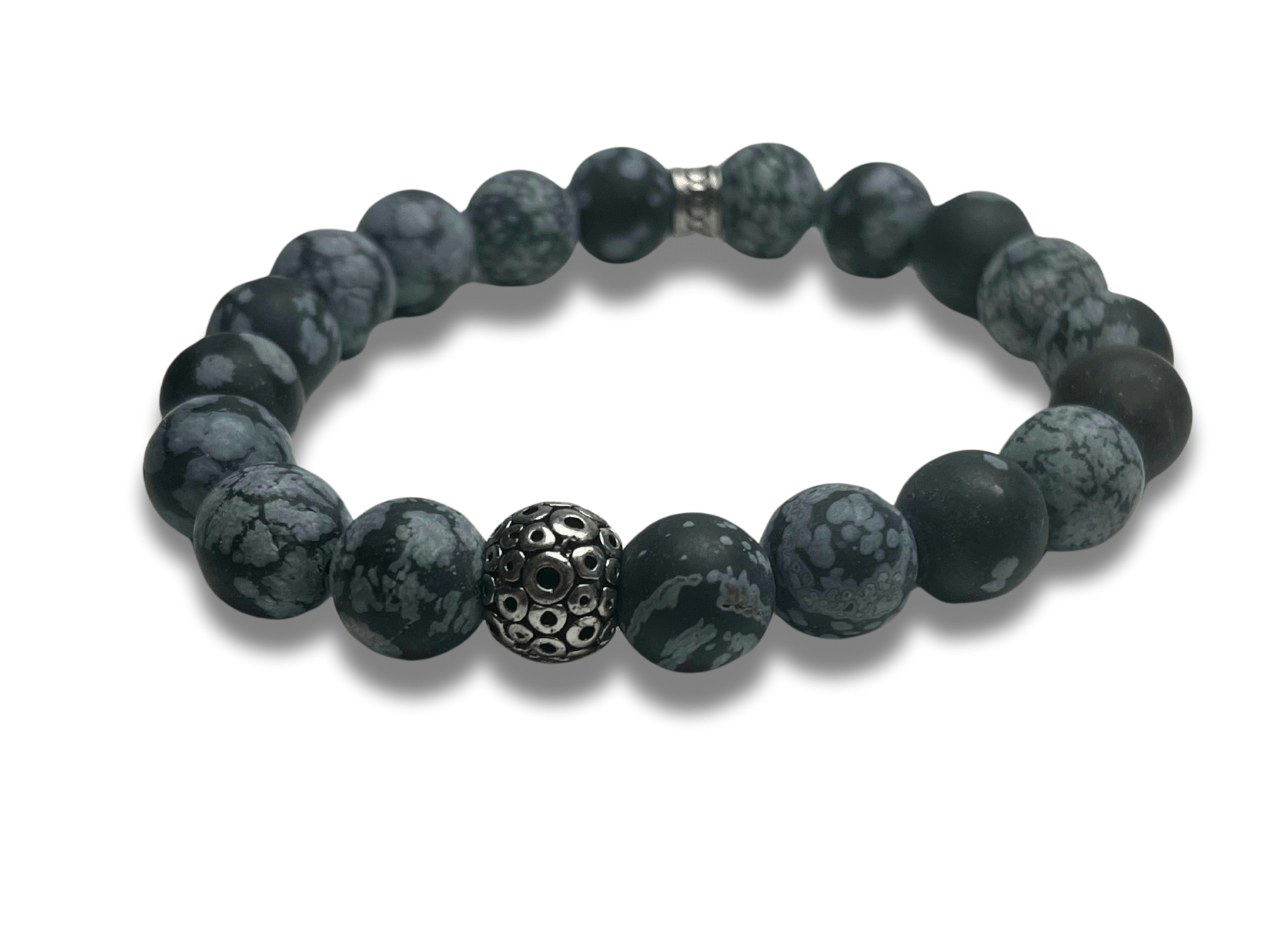 Bracelet Homme Snowflake Obsidian