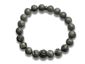 Bracelet Homme Jaspe Gris - Cupidon