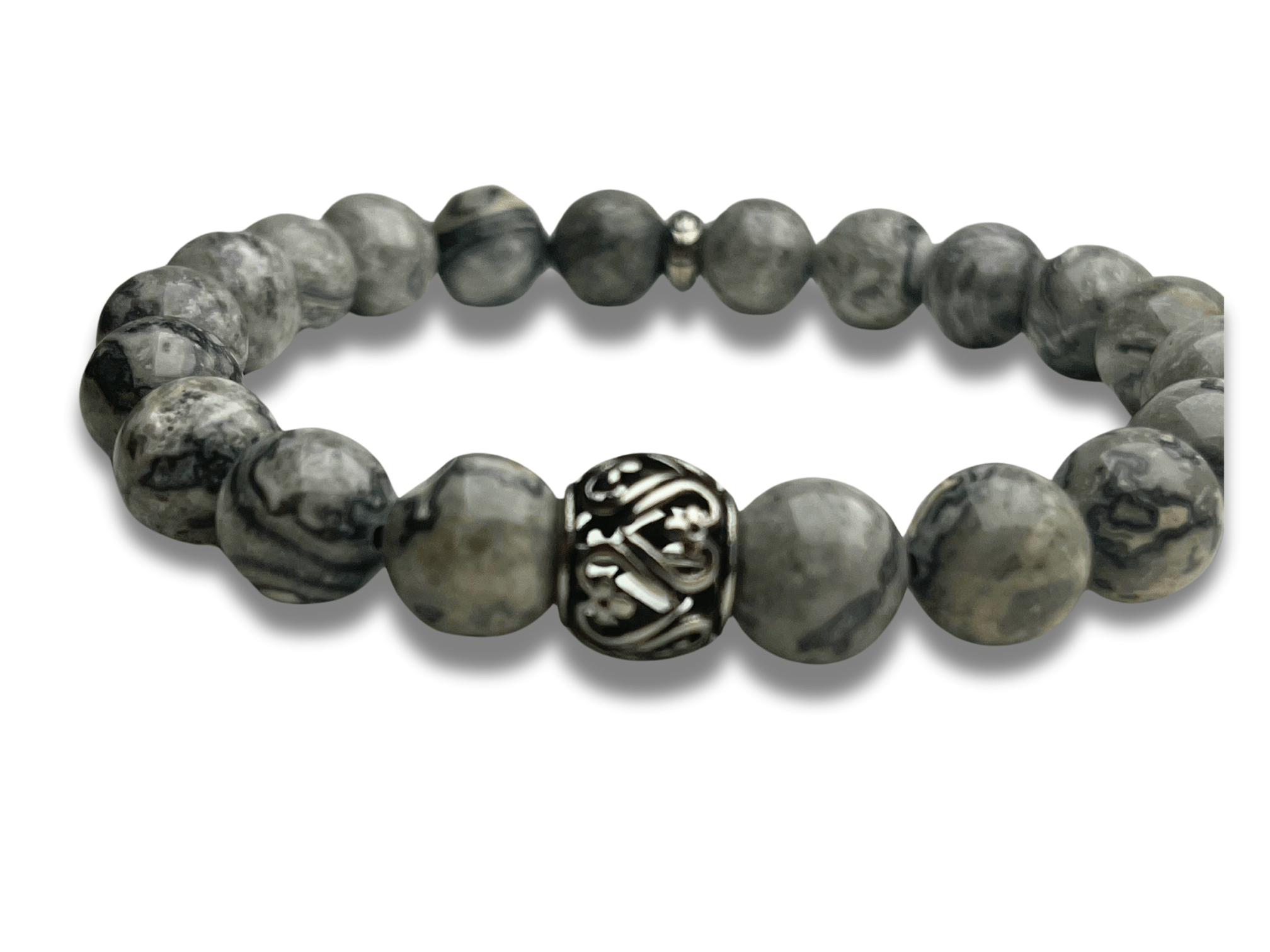 Bracelet Homme Jaspe Gris - Cupidon