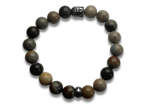 Bracelet Homme Jaspe Multicolore avec Tête de Bouddha - Kuro