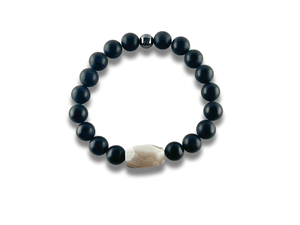 Bracelets Homme Agate Noire et Calcédoine - Sora