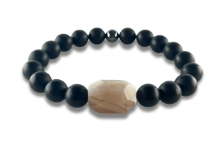 Bracelets Homme Agate Noire et Calcédoine - Sora